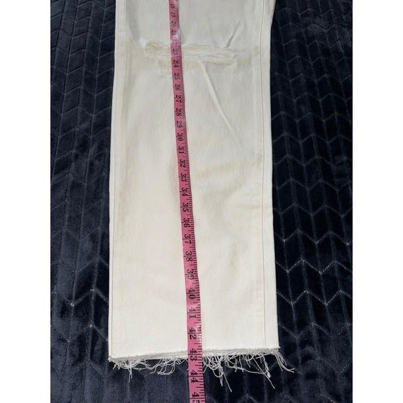 Madewell Women's Ripped Knee Baggy Straight Leg‎ Jeans Raw Hem White Size 29 - Picture 10 of 10